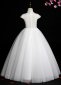 White High Neck Applique Tulle Engagement Wedding Flower Girl Dresses 2