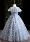 Flower Girl Sequin Ruffle Shoulder Pink Tulle Formal Prom Dresses 6