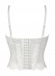 Spaghetti Straps White Lace Hook And Eye Detail Crop Corset 2