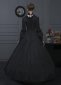 Renaissance Black Floral Jacquard Victorian Vampire Dress 2