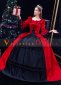 Red Cotton Rococo Vintage Victorian Wedding Birthday Christmas Party Dress