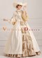 Champagne Long Flare Sleeves Retro Wedding Ball Gown Rococo with Hat
