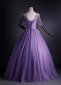Embroidery Appliques Tulle Prom Dress With Purple 2