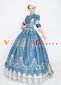 Blue Floral Vintage Rococo Photography Clothing Reenactment Costume