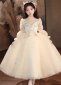 Children White Long Sleeve Sequin Wedding Engagement Formal Dress