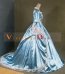 Light Blue Long Sleeve Lace Renaissance Civil War Gothic Victorian Ball Gowns