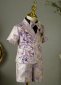 Boys Suit Formal Tuexdo Purple Jacquard Slim Fit 5 Pieces Suit 2