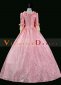 Women Pink Floral Tea Party Garden Gown Marie Antoinette Dress 3