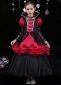 Girls Halloween Vampire Witch Cosplay Dress Kids Renaissance Balck Lace Evening Party Dresses