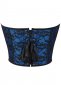 Blue Sexy Deep V neck Short Corset 1
