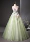Applique Glitter Tulle Holiday Party Dress