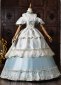 Light Blue Embroidery Lace Off the Shoulder Masquerade Ball Gown 2