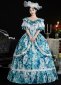Blue Floral Masquerade Ball Gown 2