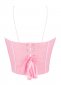 Spaghetti Straps Stretch Pleated Mesh Overbust Corset Top 1