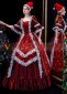 Red Lace Victorian Wedding Birthday Christmas Party Dress Gown