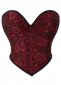 Burgundy Lace Covered Sexy Overbust Corset