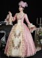 Renaissance Rococo Pink Flower Masquerade Party Dress
