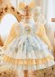 Upscale Winter Girl Lolita Princess Dress Children Deep Blue Performance Outfit