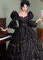 Black Dark Fantasy Witch Halloween Gown Costumes 3