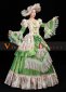 Green Long Sleeves Lace Rococo Southern Belle Ball Dress 2