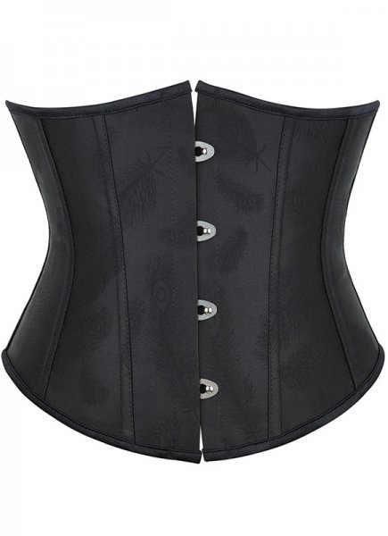 Victorian Black Jacquard Brocade Underbust Corset