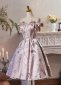 Vintage Off the Shoulder Jacquard Brocade Party Dress