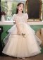 Girls White Mesh Sequin Wedding Engagement Formal Dress For Children