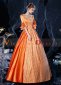 Orange Baroque Rococo Vintage Renaissance Masquerade Gown Reenactment Dress 2
