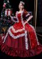 Red Lace Victorian Wedding Birthday Christmas Party Dress Gown 2