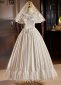 1950s Vintage Girls White Satin Lace Party Dress