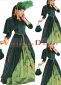 Green Velvet Short Sleeves Southern Belle Princess Victorian Dress
