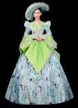 グリーンロココサザンベルプリンセスドレスウィメンズフォトシュートシアターコスチューム