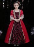 Girls Victorian Marie Antoinette Ball Gown Kids Vampire Halloween Costume