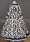 White Brocade Floral Gothic Victorian Renaissance Dress 3