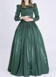 Green Victorian Dickens Fair Christmas Festive Caroler Caroling Dress Civil War Little Women Theater Clothing