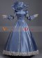 Blue Vintage Wedding Ball Gown Renaissance Costume with Hat 4