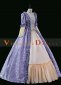 Women Purple Floral Renaissance Marie Antoinette Gown Dress 2