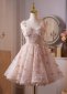 Pink Corset Spaghetti Straps Mini Party Formal Dress