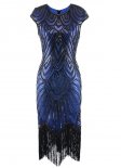 Vintage 1920s Women Prom Dress Flapper Dress Sequins Tassel Cocktail Dress