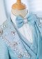 Boys Shiny Blue Fashion Blazer Stage Show Children Dress Suits Set 3