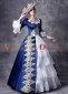 Blue Long Sleeve Lace Embroidered Rococo Renaissance Ball Gown Reenactment Theater Dress 2