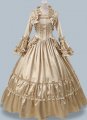 Women Champagne Victorian Southern Belle Fairytale Dress Civil War Costume Theater Clothing