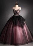 Spaghetti Straps Black Tulle Embroidery Formal Prom Dress