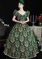 Green Embroidery Masquerade Ball Dress