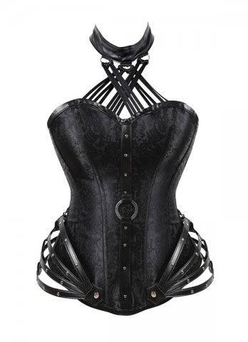 Historical Renaissance Black Longline Gothic Steampunk Corset
