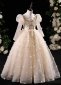Children Long Sleeve Applique Sequin Tulle Prom Homecoming Dress 2