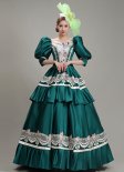 Vintage Green Victorian Party Gown Dress Theatre Stage Dress