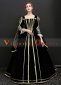 Black Half Batwing Sleeves Lace Vintage Rococo Masquerade Ball Gown Theater Dress
