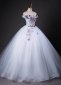 White Appliques Off Shoulder Tulle Holiday Dress 1