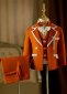Boys Orange Suit Ring Bearer 6Pcs Formal Blazer Suits Communion Outfit
